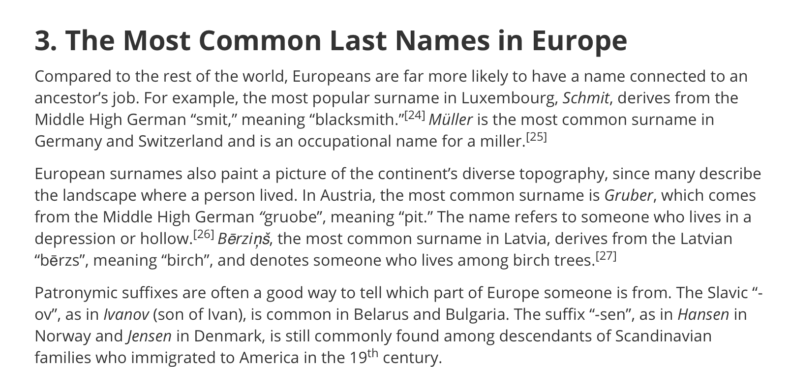 The Most Common Last Name In Different Countries